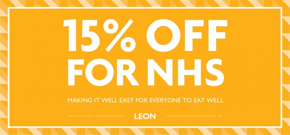 leon restaurant 15% discount for nhs